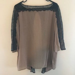 Kimchi Blue lace trim open back shirt